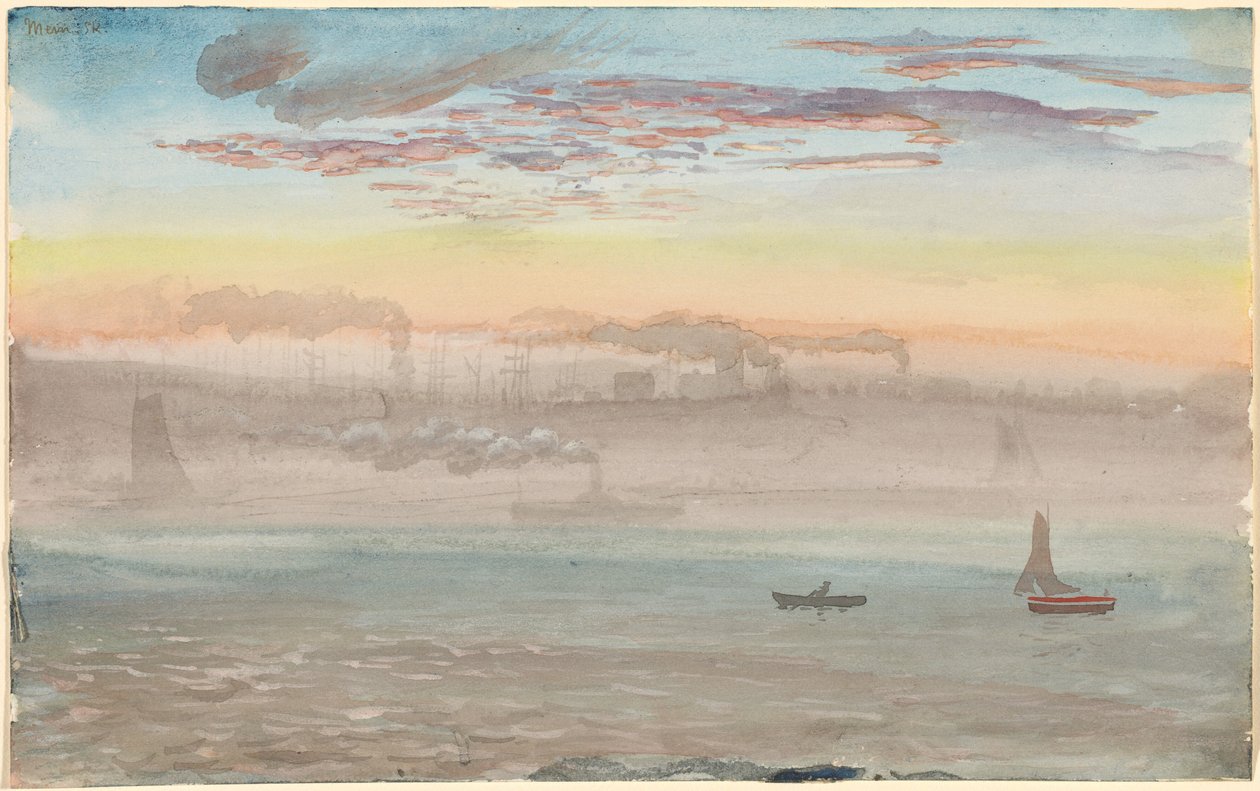 East River, zonsopgang door Charles de Wolf Brownell