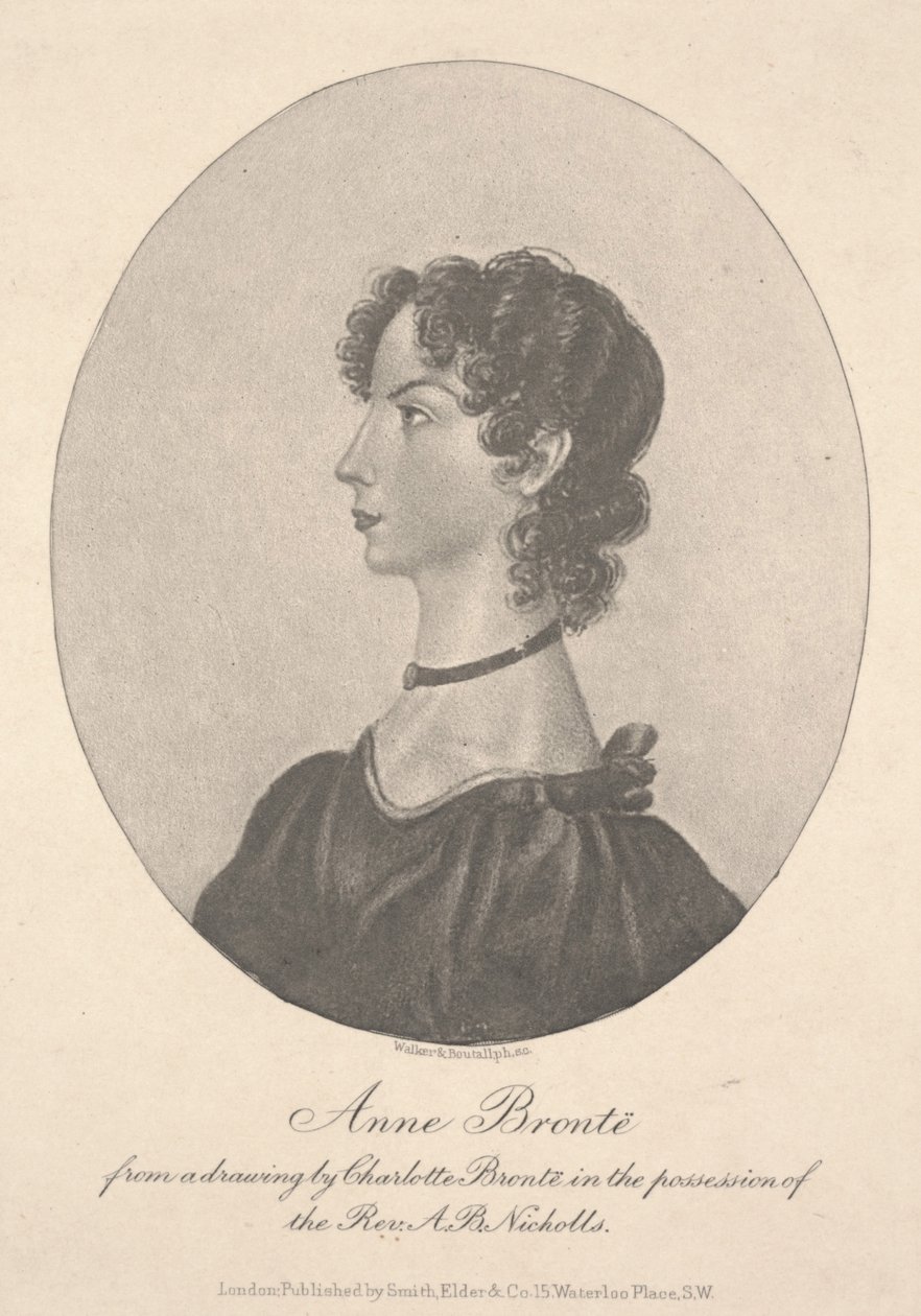 Anne Brontë, gegraveerd door Walker & Boutall, ca.1836-49 (gravure) door Charlotte Bronte