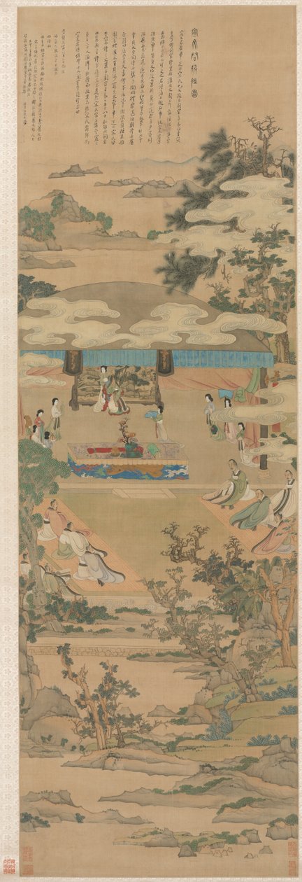 Lady Xuanwen geeft instructie over de rituelen van Zhou, 1638 door Chen Hongshou