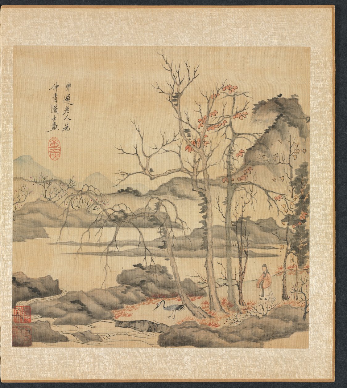 Schilderijen naar Oude Meesters: Daoïst en Kraanvogel in Herfstlandschap, 1598-1652 door Chen Hongshou