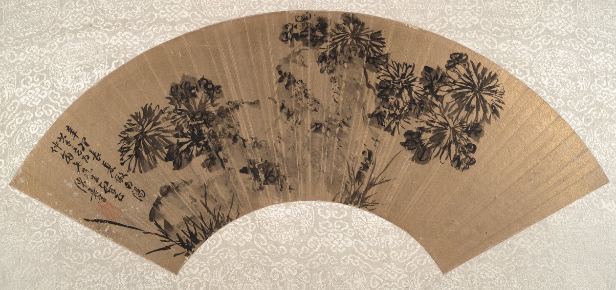 Chrysanten en rots door Chen Jiayan