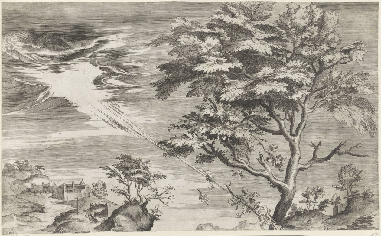 De heilige Filippus Benizi van de Servieten straft de godslasteraars door Cherubino Alberti