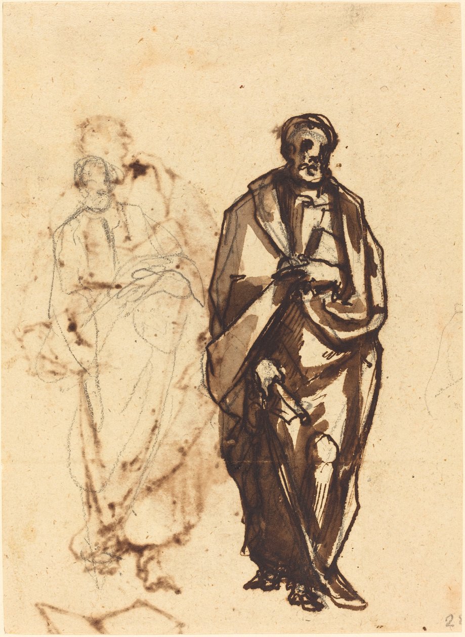 Geklede Figuur met een Staf door Cherubino Alberti
