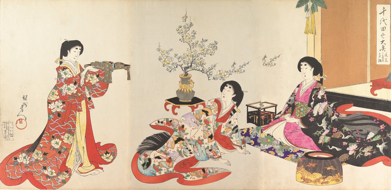 Chiyoda-kasteelalbum van vrouwen, 1895 door Chikanobu Yoshu