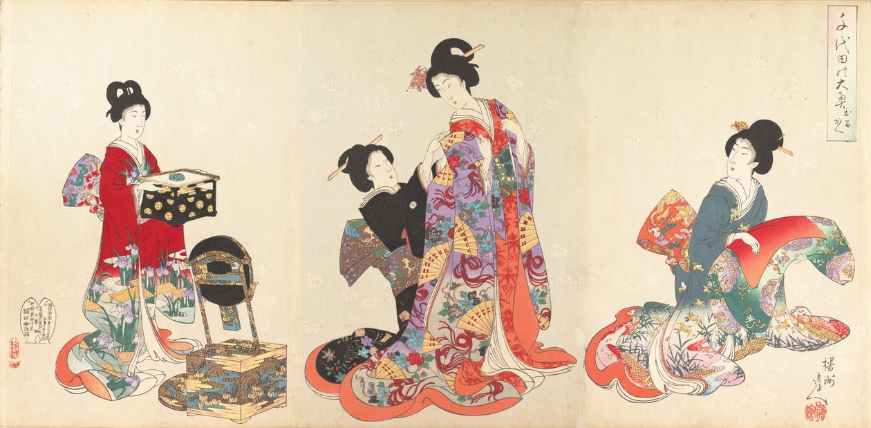 Chiyoda-kasteelalbum van vrouwen, 1895 door Chikanobu Yoshu