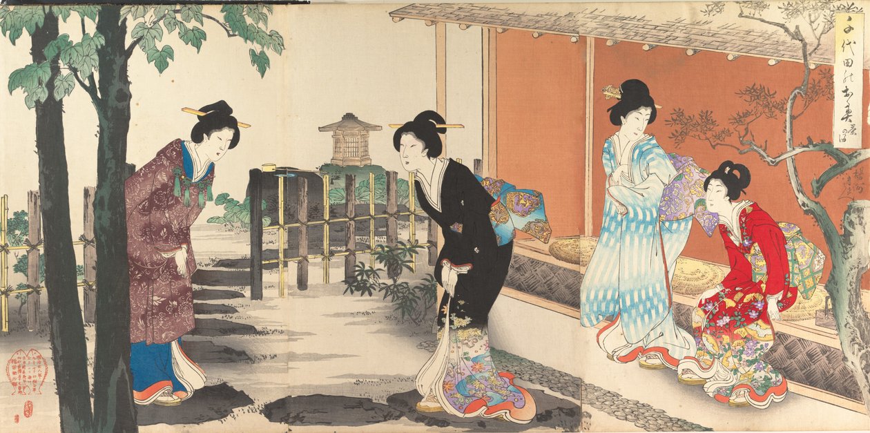Chiyoda Kasteel Album van Vrouwen, 1895 door Chikanobu Yoshu