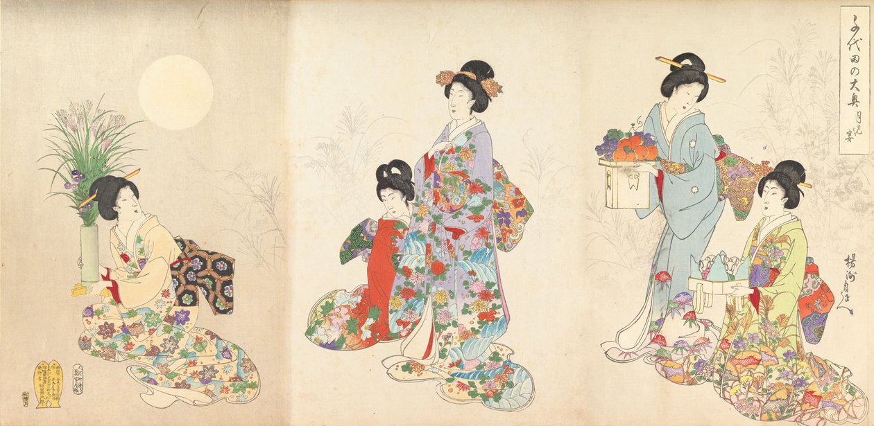 Chiyoda Kasteel Album van Vrouwen, 1895 door Chikanobu Yoshu