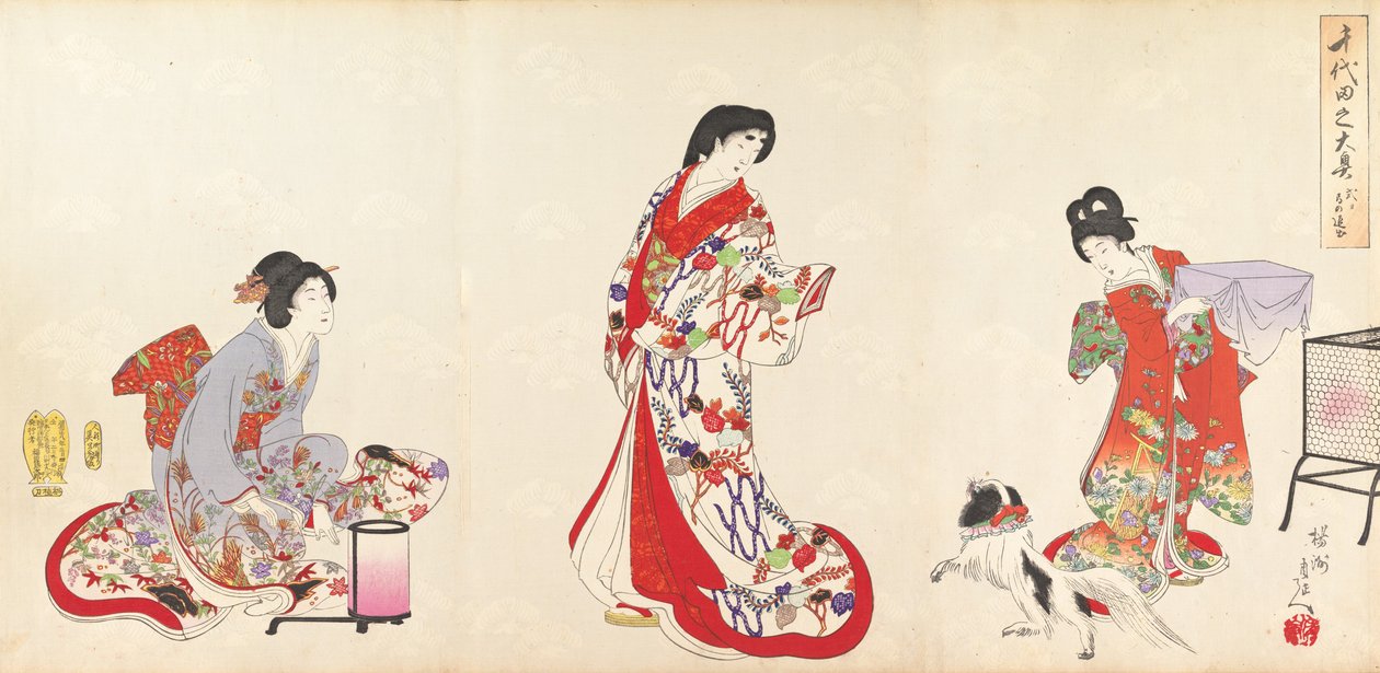 Chiyoda-kasteelalbum van vrouwen, 1895 door Chikanobu Yoshu