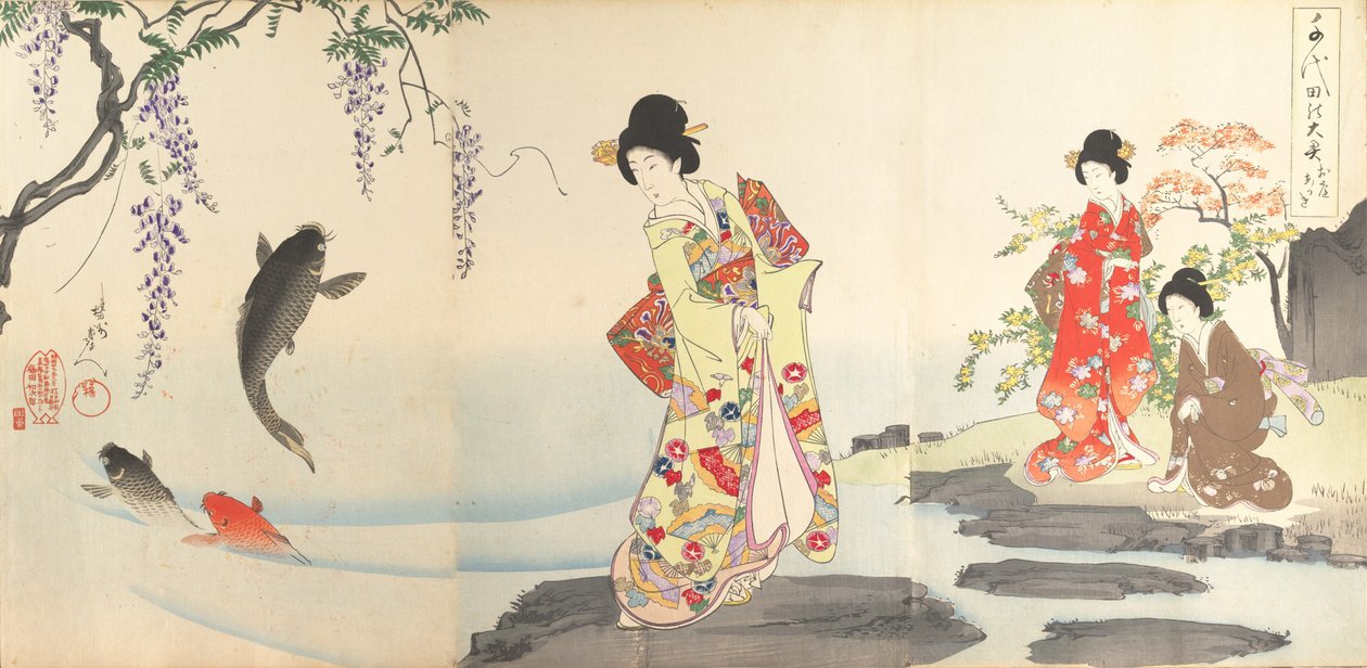Chiyoda Kasteel Album van Vrouwen, 1895 door Chikanobu Yoshu