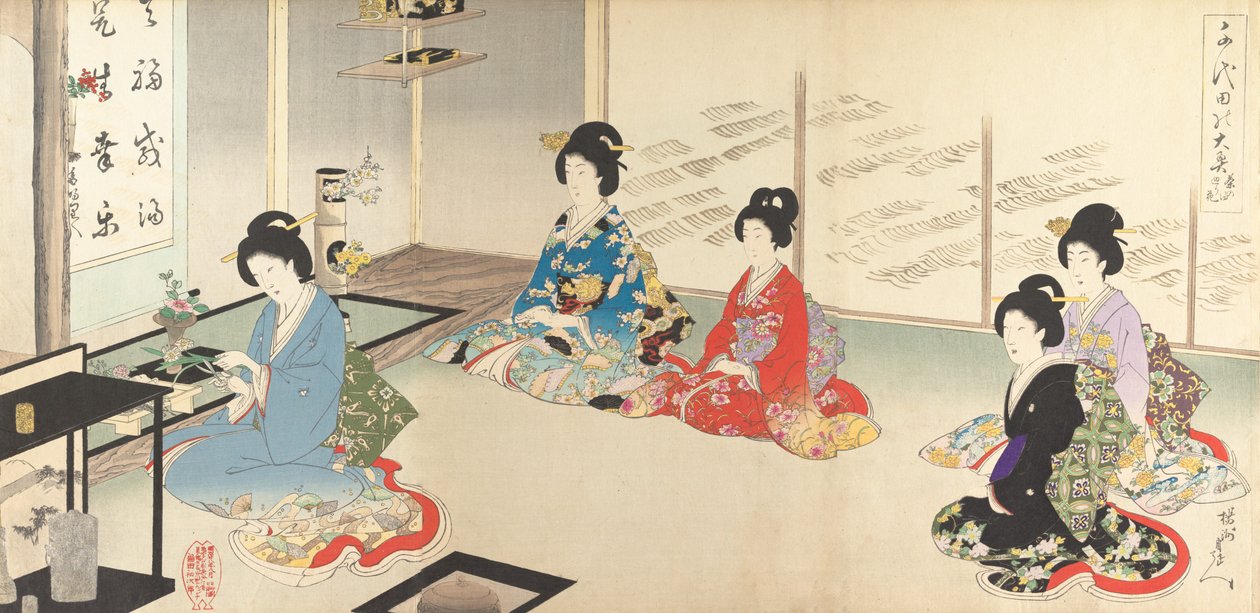 Chiyoda Binnenpaleis: Nr.20 Bloemschikken op Beurt door Chikanobu Yoshu