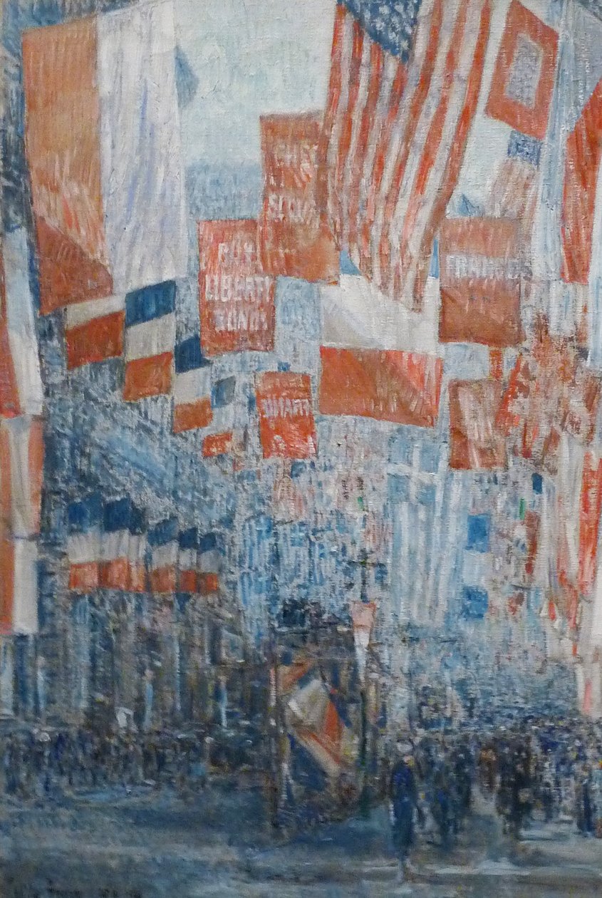 Avenue of the Allies, 5th Avenue, New York door Childe Hassam