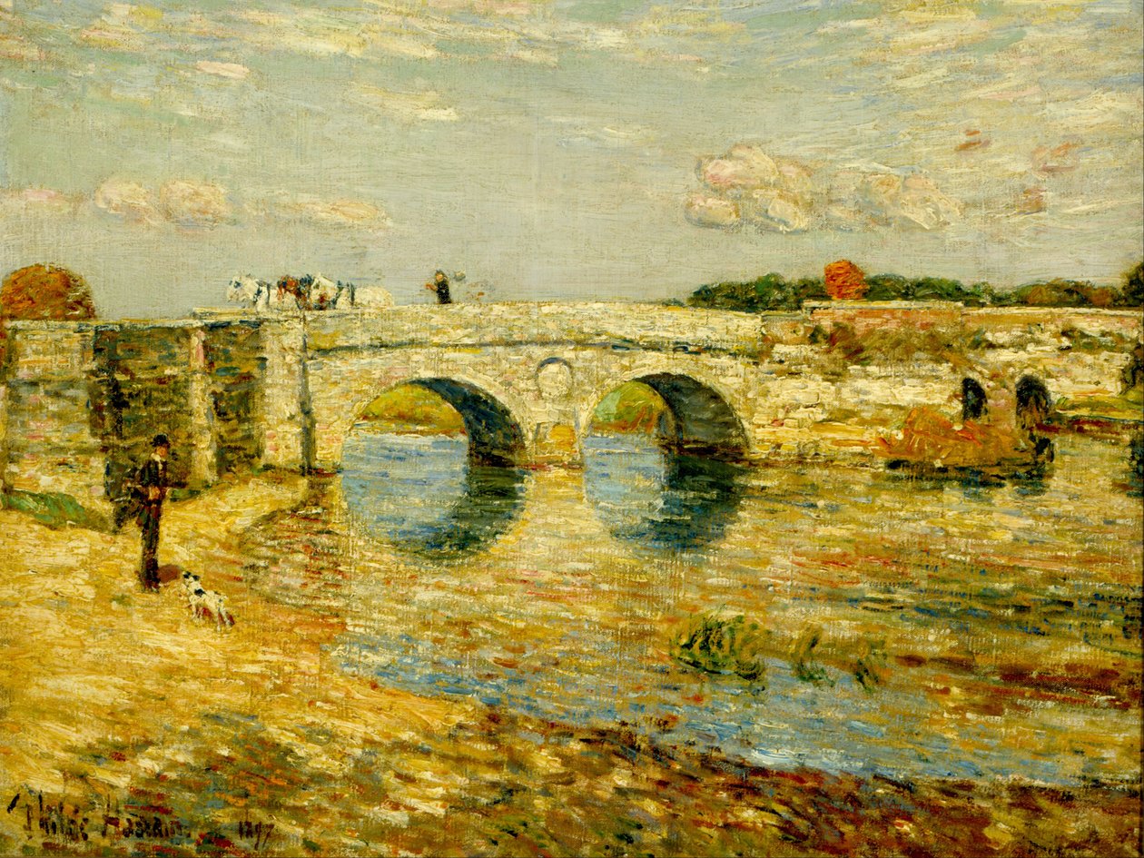 Brug over de Stour door Childe Hassam
