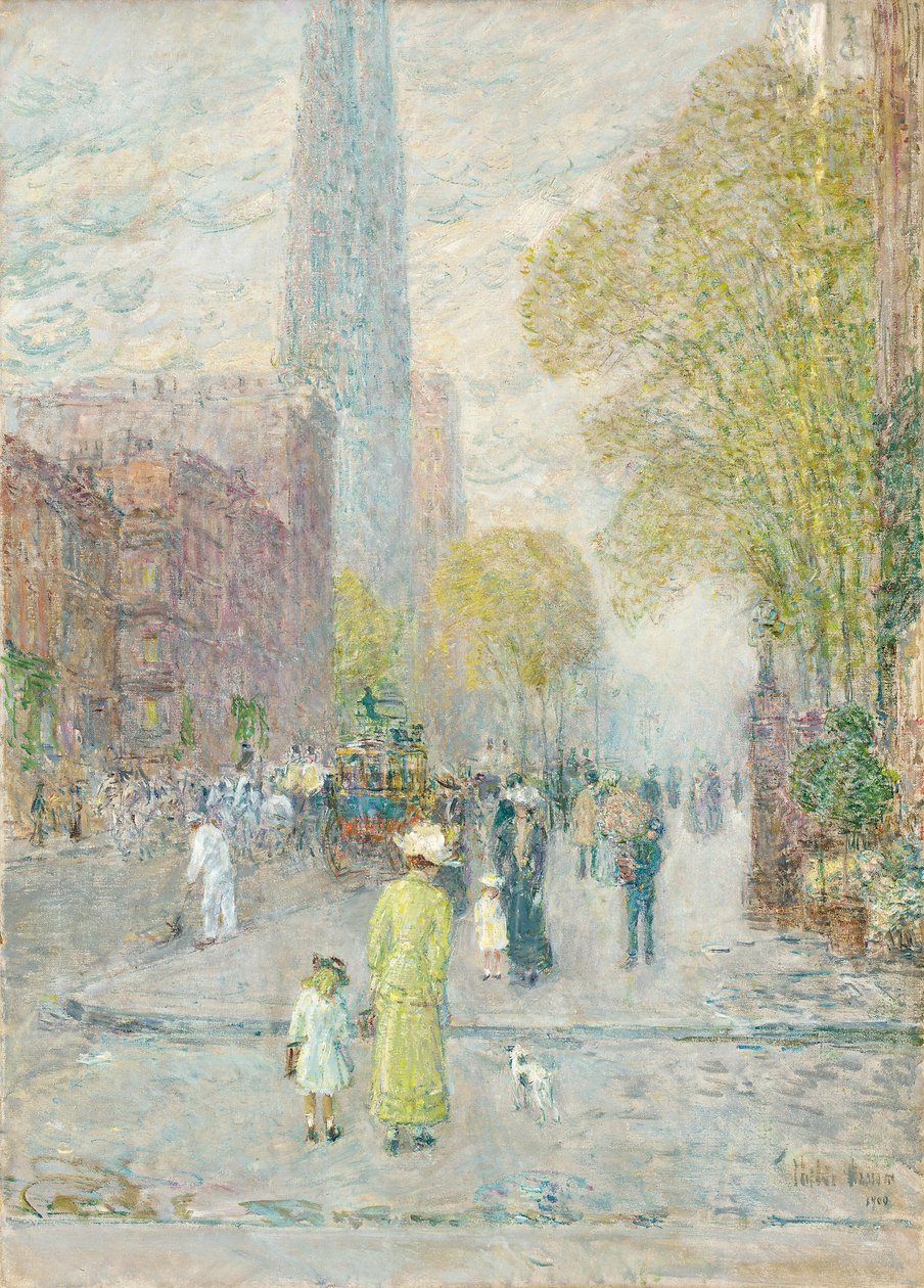 Kathedraaltorens, lenteochtend door Childe Frederick Hassam