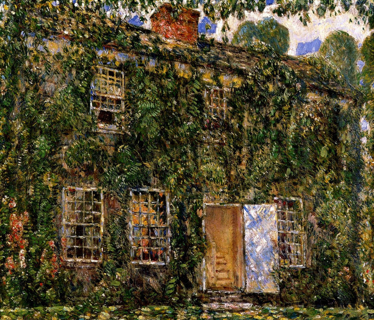 Home Cottage, East Hampton, c.1916 door Childe Frederick Hassam