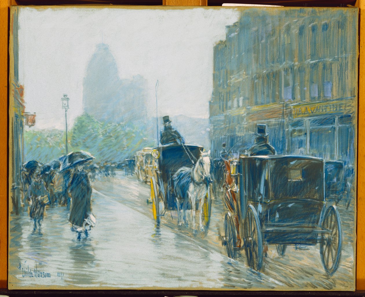 Paardentrams, New York door Childe Frederick Hassam