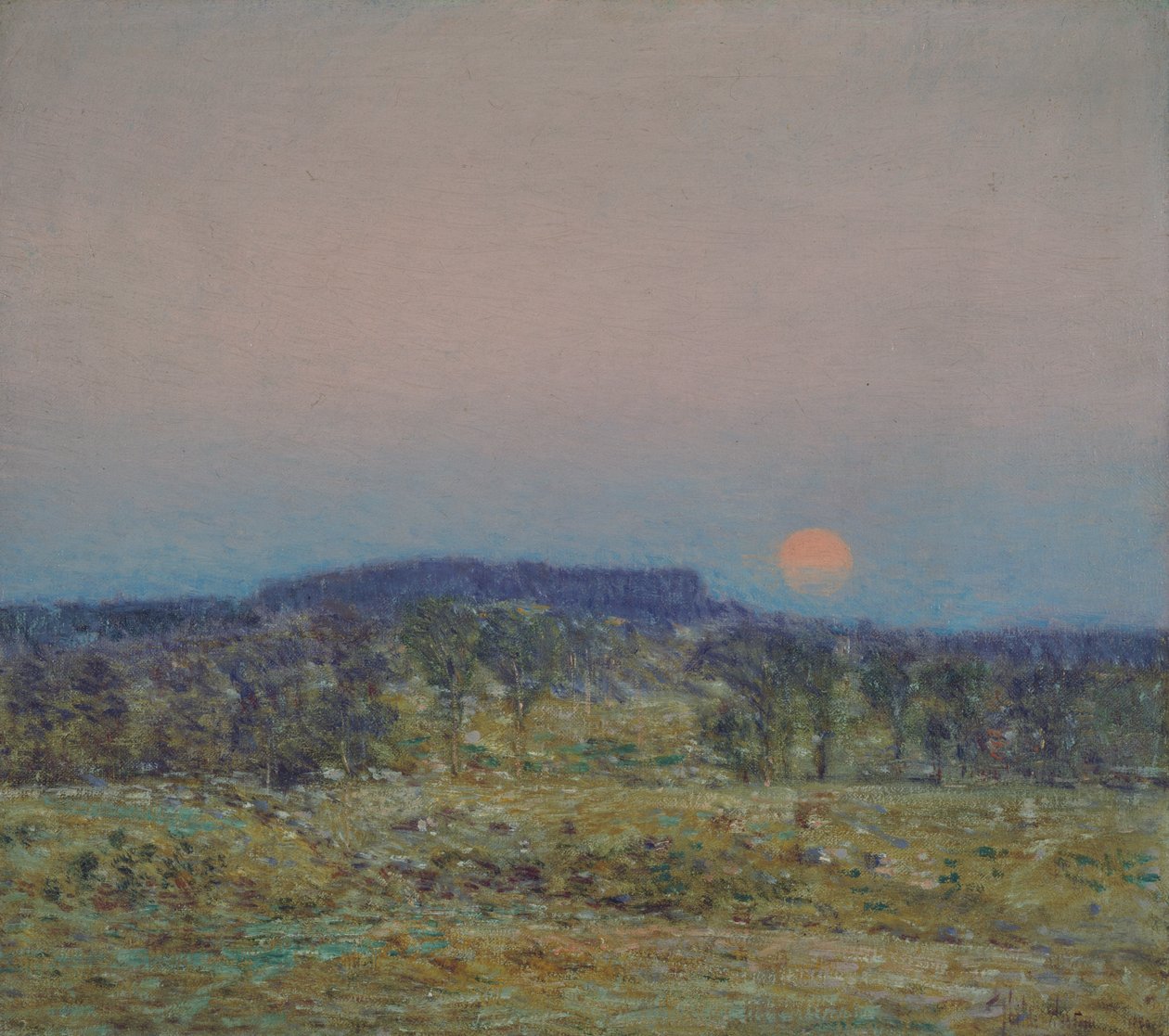 September maanopkomst door Childe Frederick Hassam