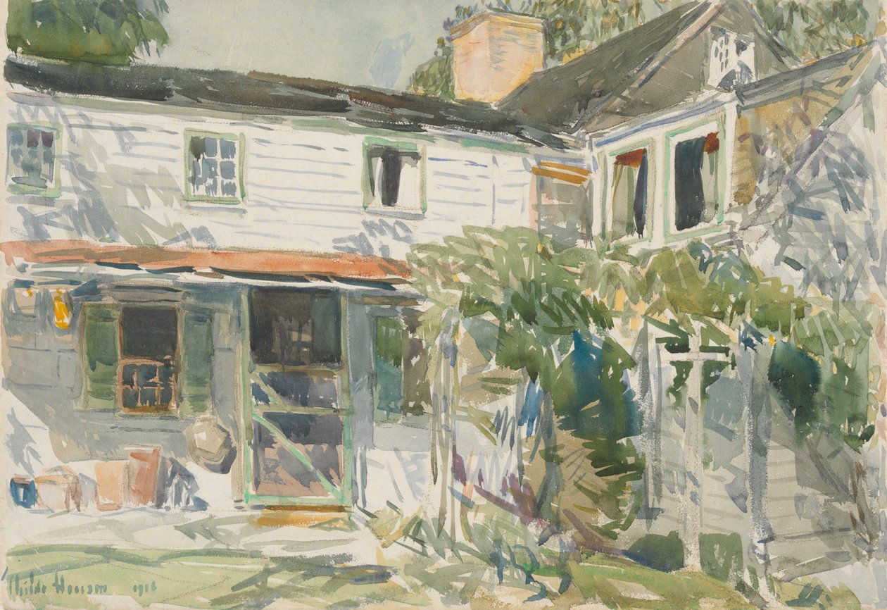 Achterkant van het oude huis door Childe Hassam