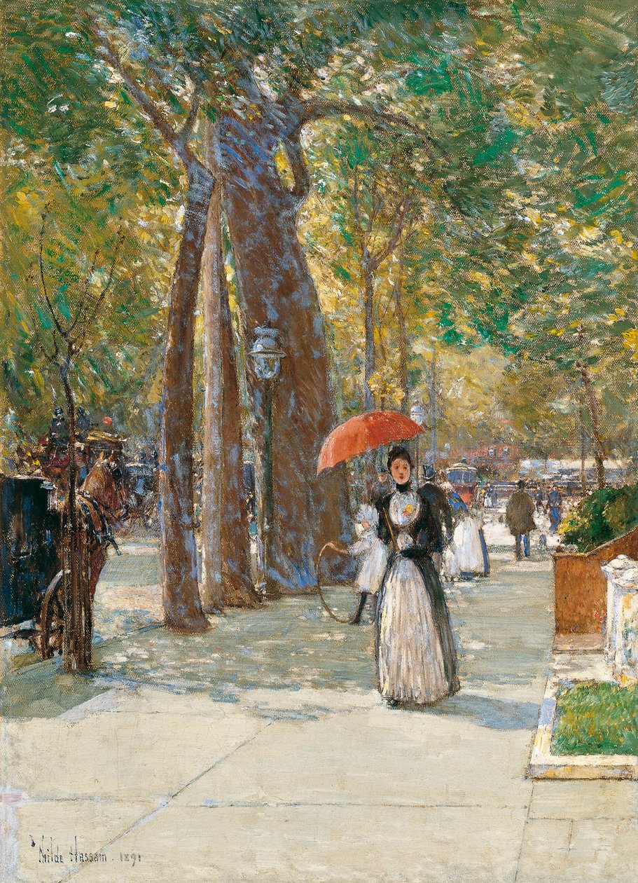 Fifth Avenue bij Washington Square, New York, 1891 door Childe Hassam