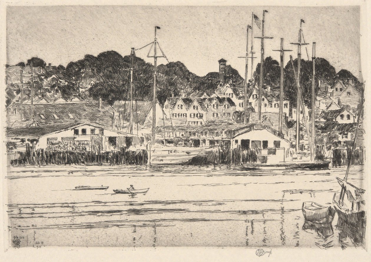 Gloucester, Inner Harbor, 1919 door Childe Hassam