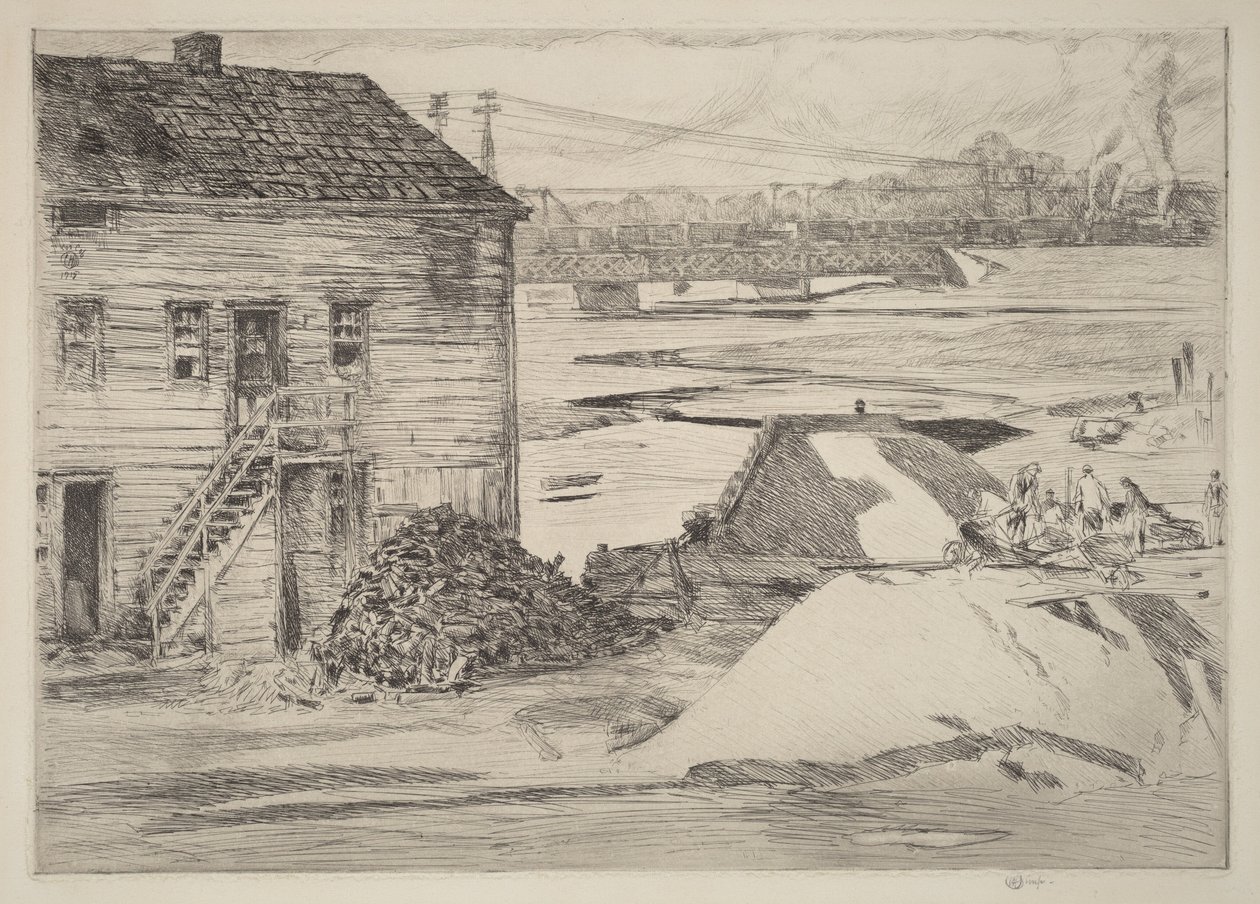 Laagtij, Cos Cob Bridge door Childe Hassam