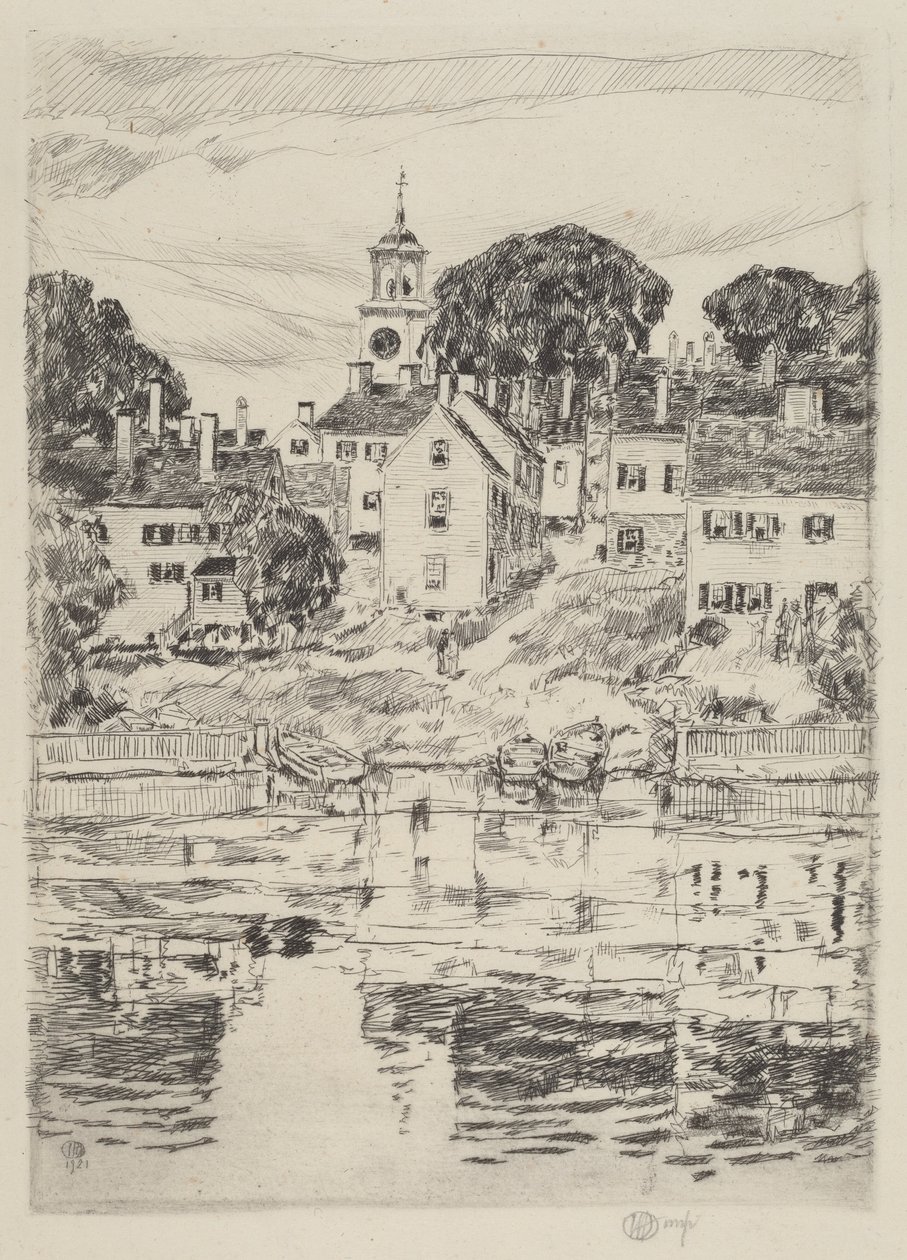 De Kerk Toren, Portsmouth door Childe Hassam