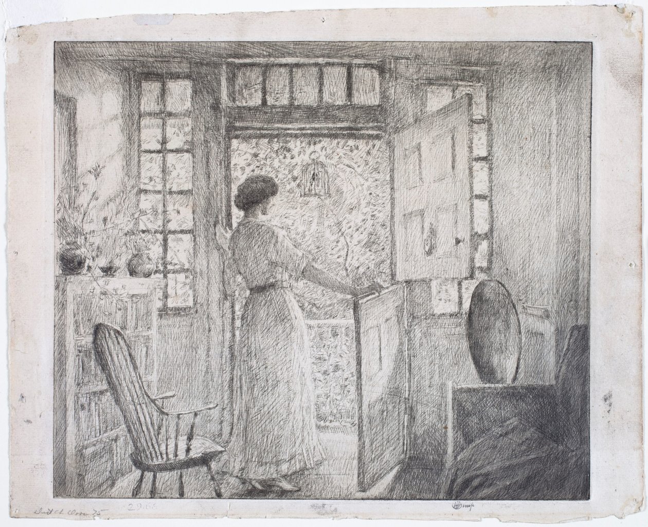 De Nederlandse deur (recto), de Griekse dans (verso) door Childe Hassam