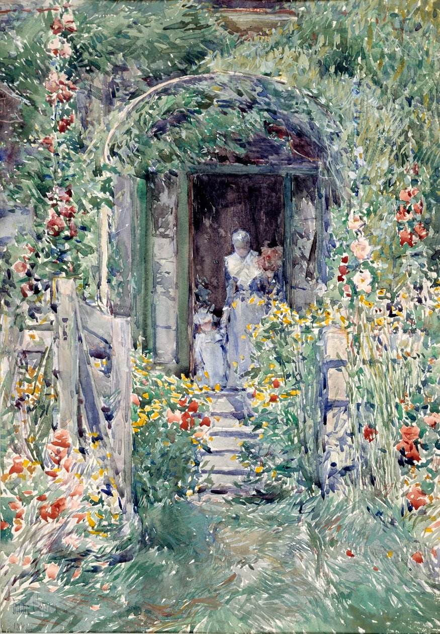 De tuin in zijn glorie door Childe Hassam
