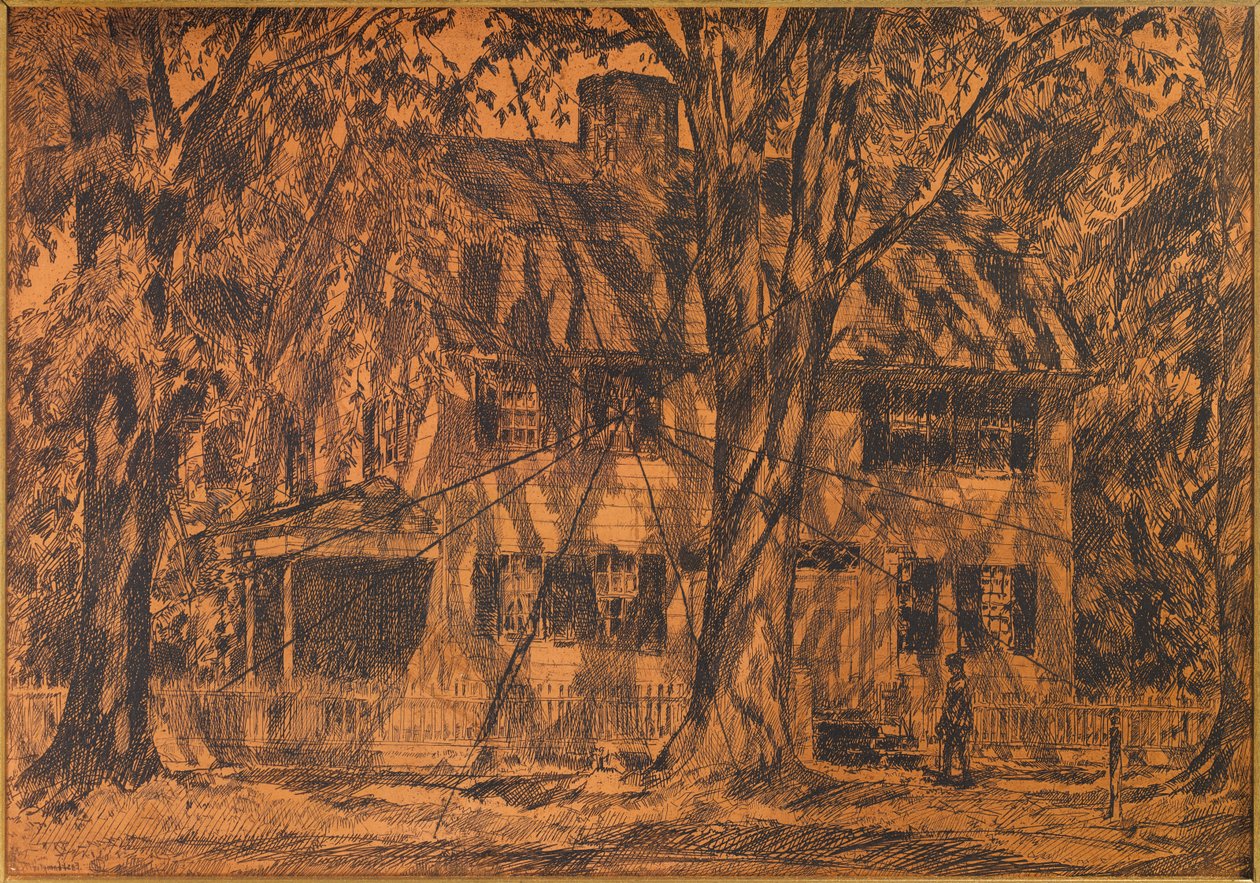 Het Lion Gardiner-huis, Easthampton, Long Island door Childe Hassam
