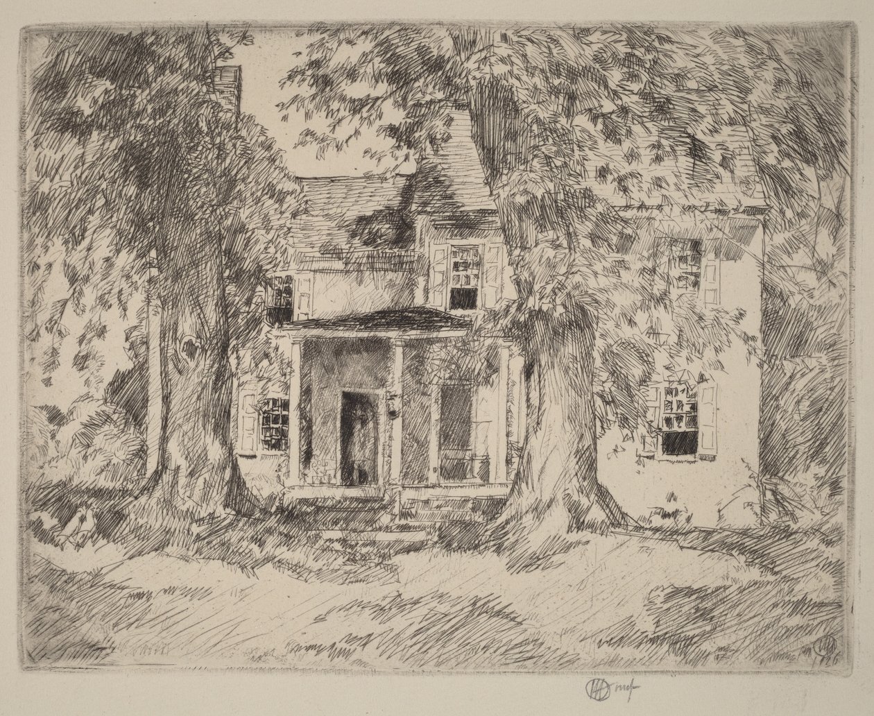 Washingtons hoofdkwartier nabij Valley Forge door Childe Hassam