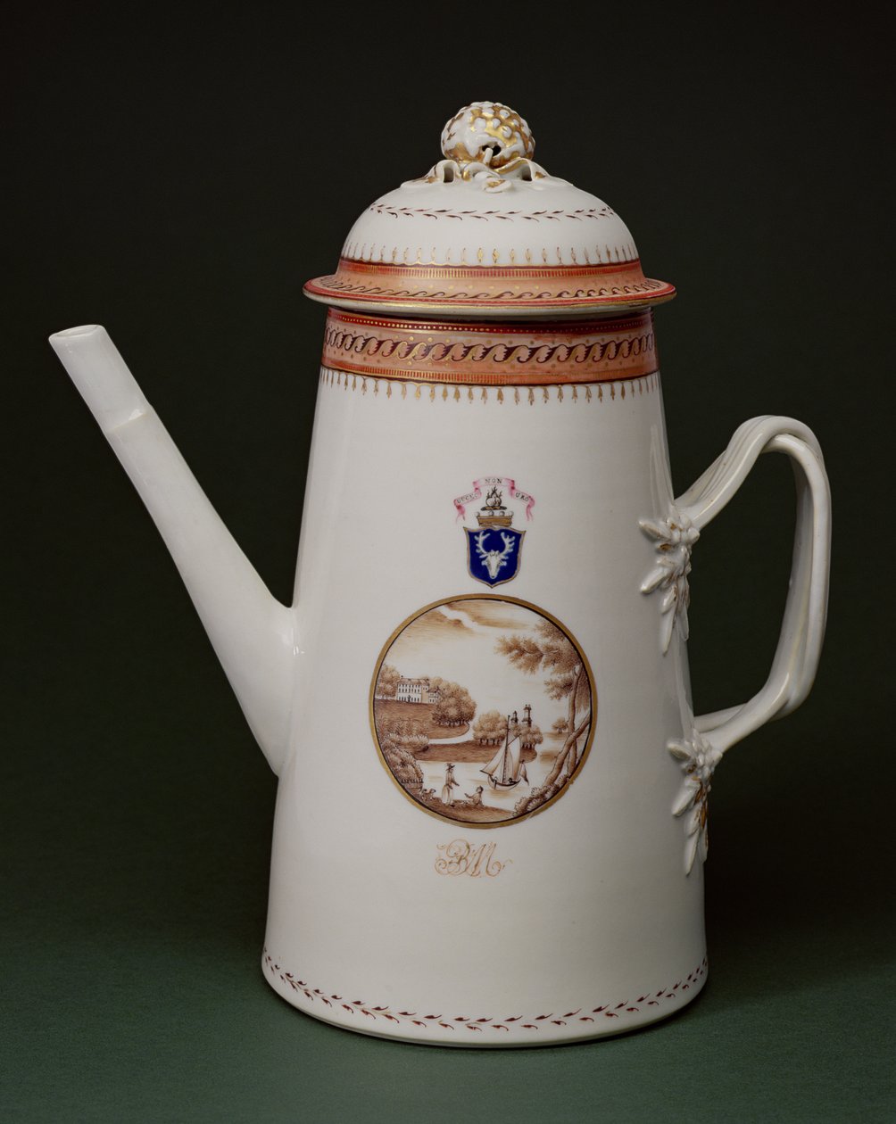 Wapenschild Koffiepot, met de wapens van Machenzie, ca. 1790 door Chinese School