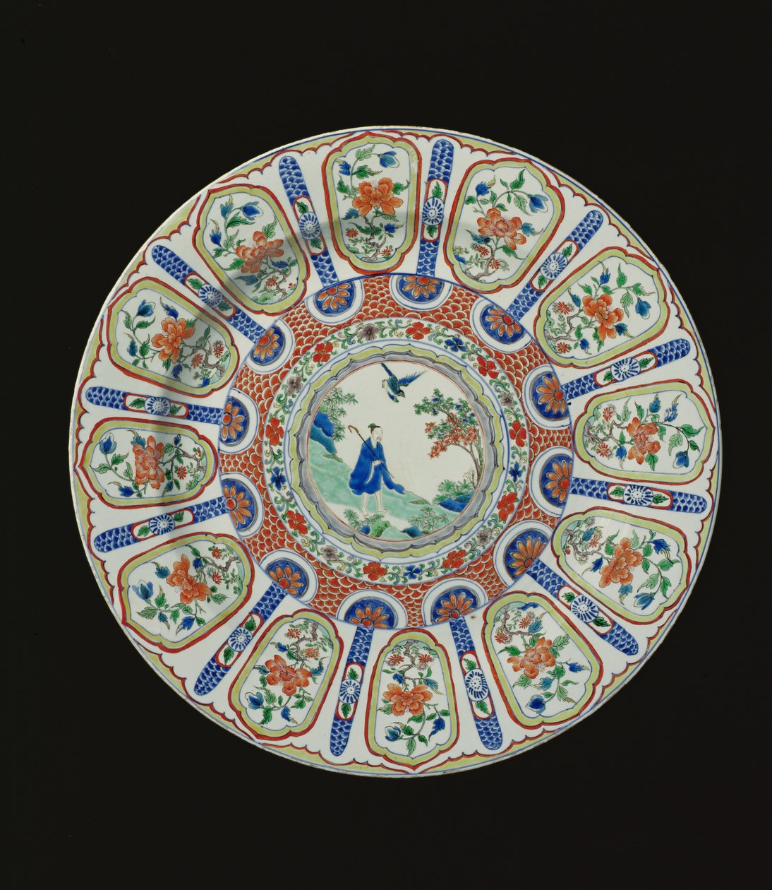 Schotel die de onsterfelijke Tang-dichter Li Bai toont, Kangxi-periode, ca.1690 (porselein) door Chinese School