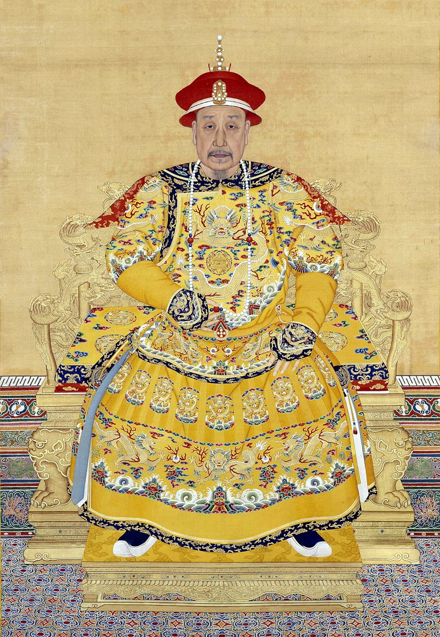 Keizer Qianlong op hoge leeftijd (1711-1799) door Chinese School