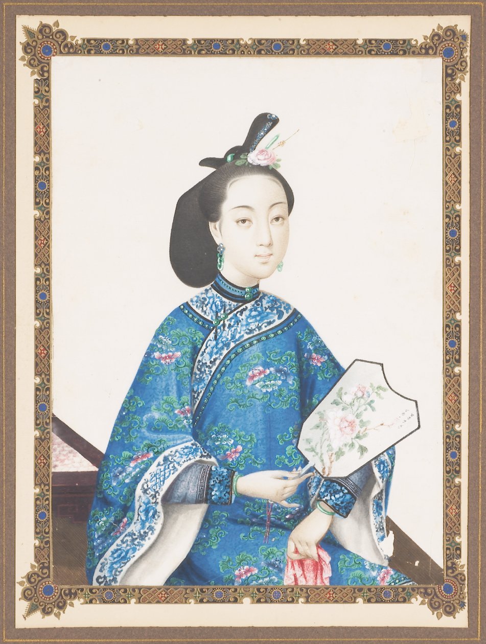 Ingelijste portret van de vrouw van Howqua, ca. 1850-70 door Chinese School