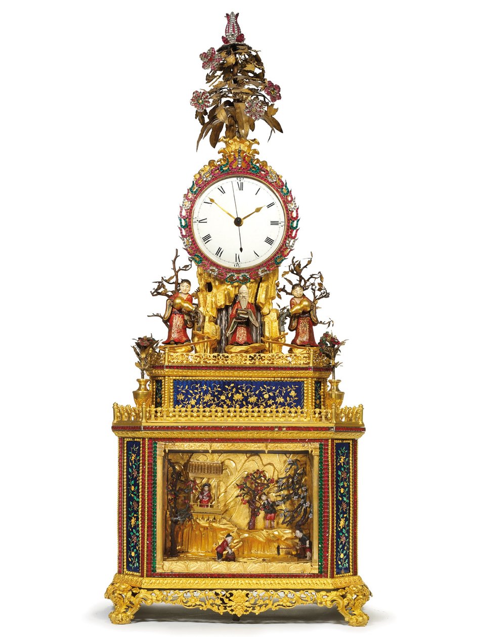 Keizerlijke slag-, muziek- en automaatklok "Daoïstische Onsterfelijke", Guangzhou werkplaatsen, Qianlong periode, 1736-95 door Chinese School
