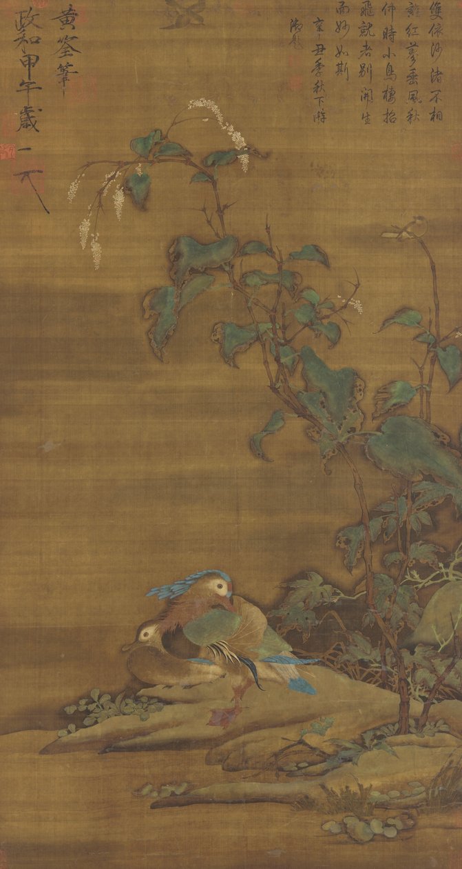 Mandarijneenden onder smartweed, Ming of Qing dynastie door Chinese School