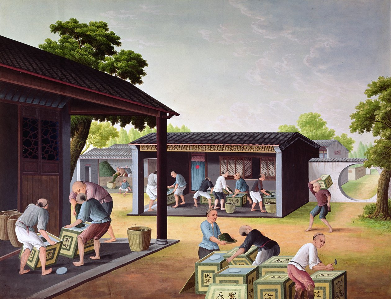 Thee in dozen verpakken door Chinese School
