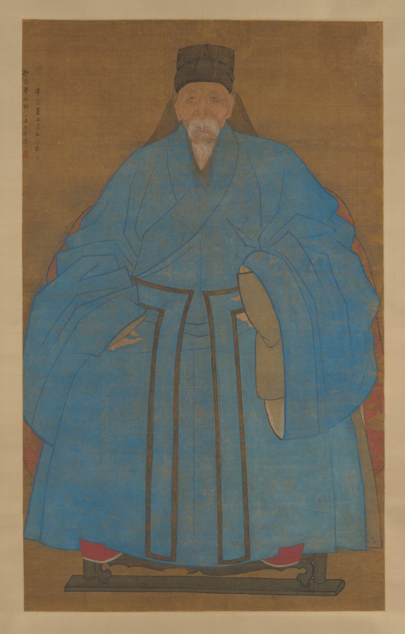 Portret van de overgrootoom van de kunstenaar Yizhai op de leeftijd van vijfentachtig door Chinese School