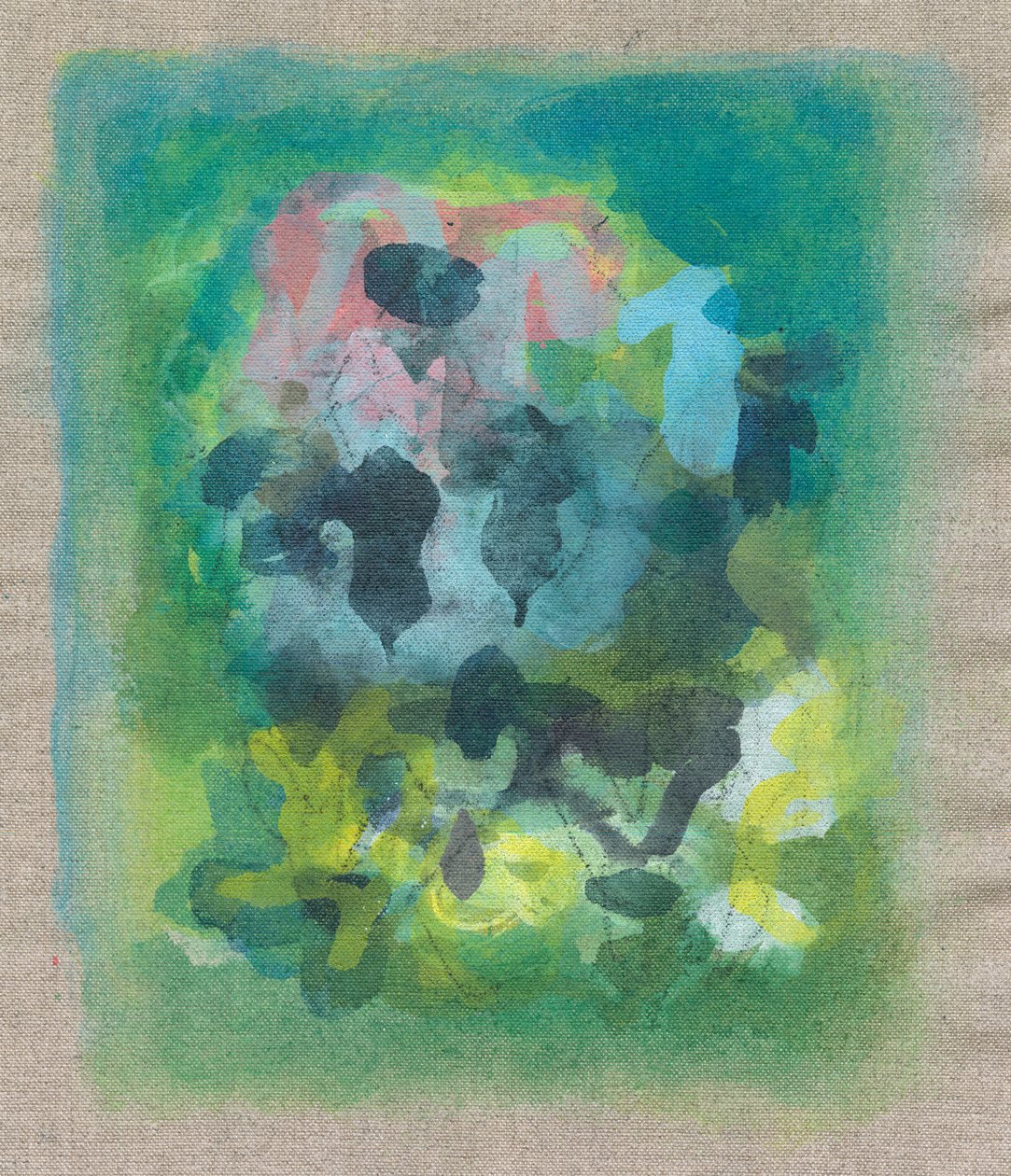 Abstracte compositie IV, 2023 (gemengde techniek - acrylinkt, door Ching Fun Tso
