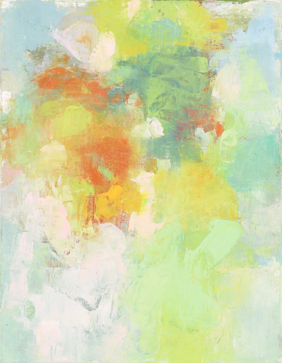 Abstracte compositie, Organic/Garden serie I, 2022 (olieverf op linnen doek) door Ching Fun Tso