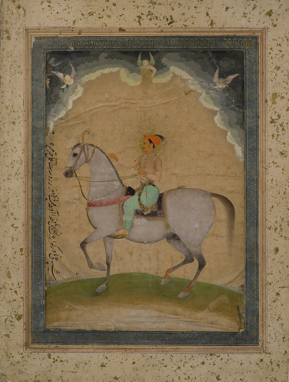 Een ruiterportret van prins Dara Shikoh als jonge man, 1640 door Chitarman