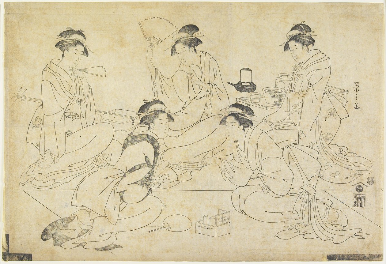 Vijf Schoonheden, 1787-1796 door Chobunsai Eishi