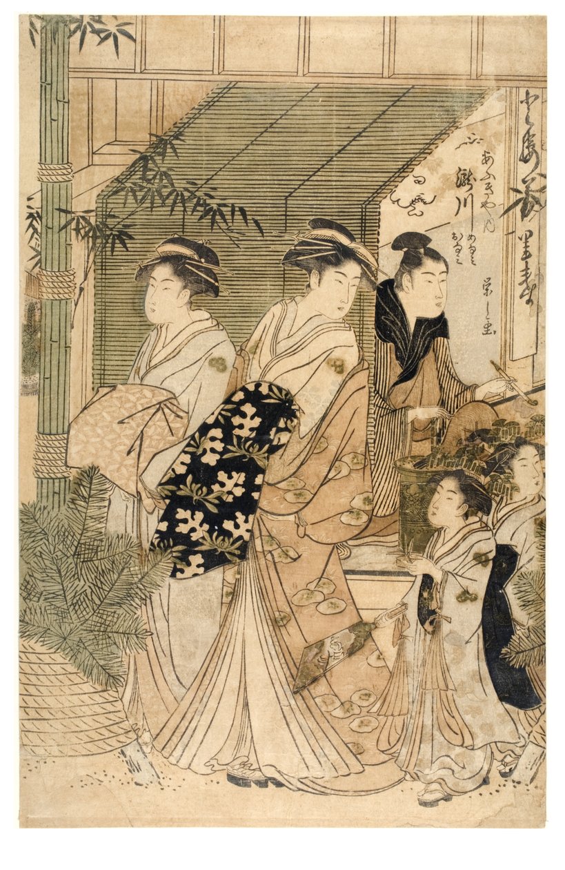 Courtisane Takigawa van het Ogiya bordeel door Chobunsai Eishi