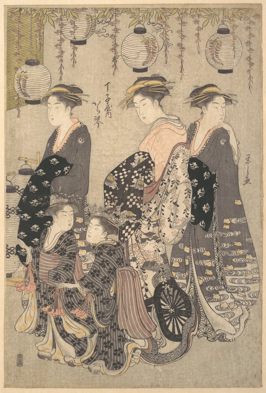 Karakoto van Chojiya in de parade door Chobunsai Eishi