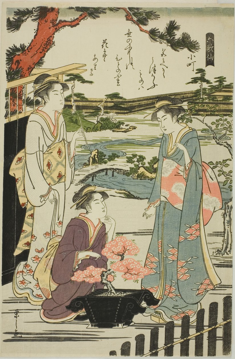 Komachi, uit de serie "Zes Onsterfelijke Dichters (Rokkasen)" door Chobunsai Eishi