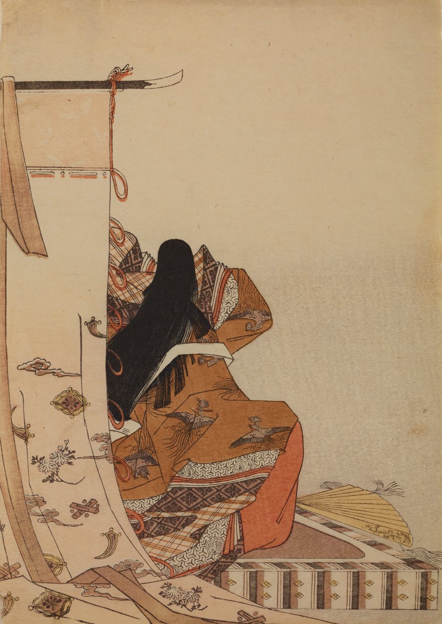 De dichteres Shikishi Naishinno, uit het album: Nishikizukuri onna sanjurokkasen ezukushi door Chobunsai Eishi