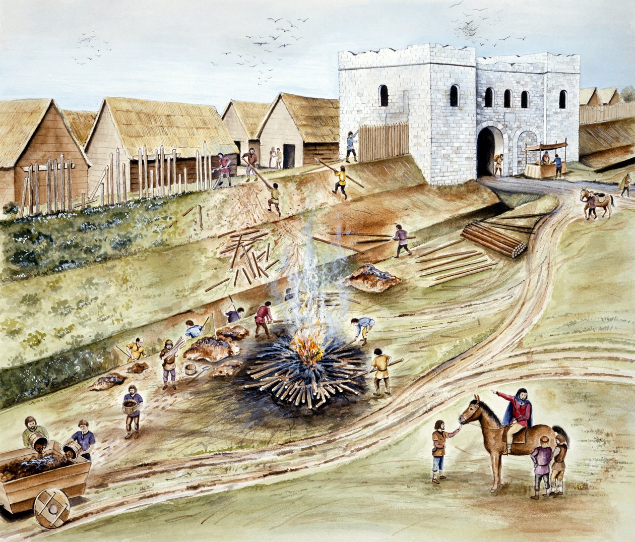Het opknappen van de stadsverdediging in York tijdens het Vikingtijdperk, ca. 1990-2010 door Chris Evans