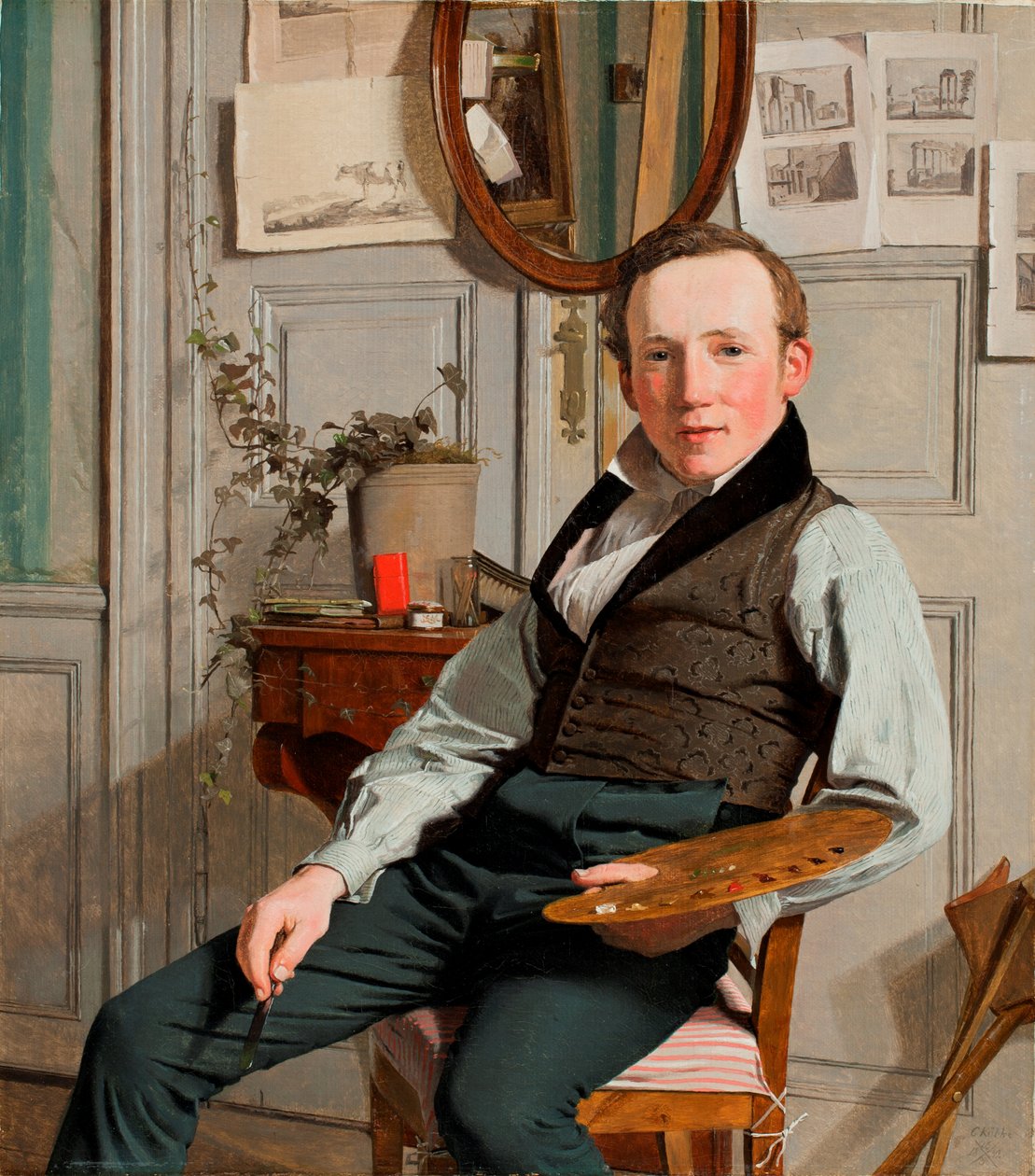 Portret van Frederik Sødring door Christen Schjellerup Købke