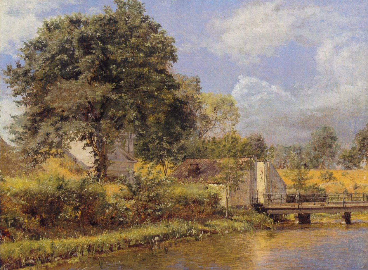 Gezicht op de noordelijke poort van "Kastellet" gezien vanaf het bastion ten oosten van de brug. door Christen Købke