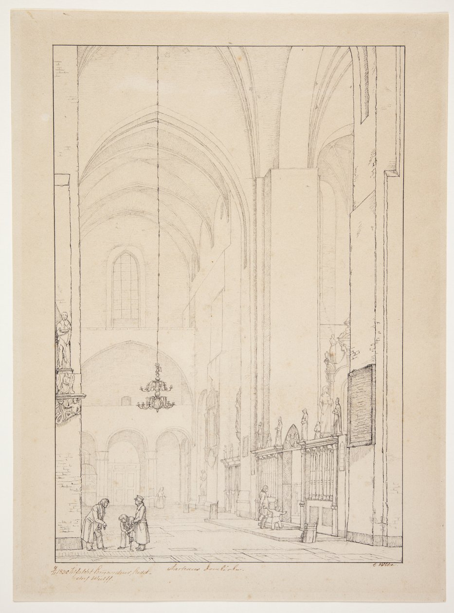 Voorbeeld voor "Prospect van het interieur van de noordelijke kruisarm van de kathedraal van Aarhus" door Christen Købke