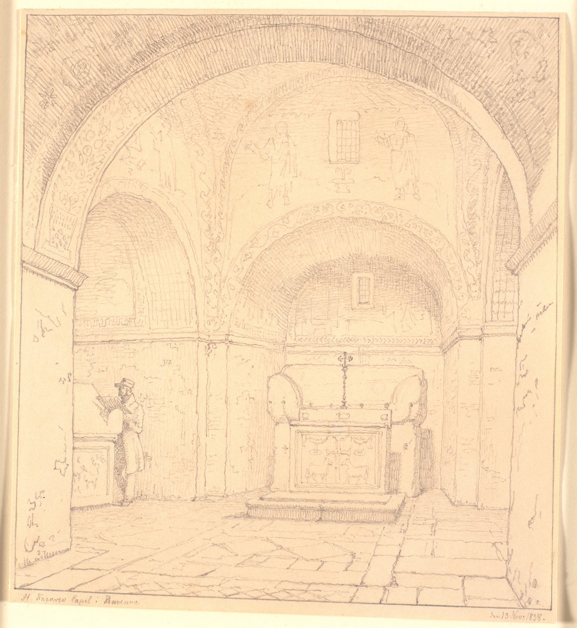 Het graf van Galla Placidia in de St. Nazareo-kapel in Ravenna door Christen Købke